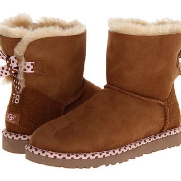 UGG Shoes - UGG Bailey Bow anniversary 78 polka dot ribbon 8